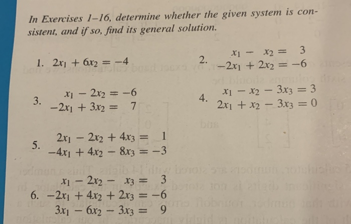 Solved In Exercises 1-16, determine whether the given system | Chegg.com