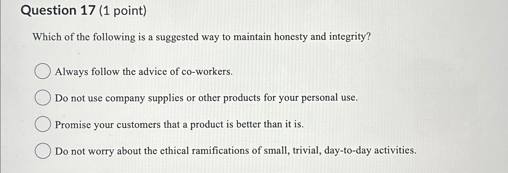 Solved Question 17 (1 ﻿point)Which of the following is a | Chegg.com