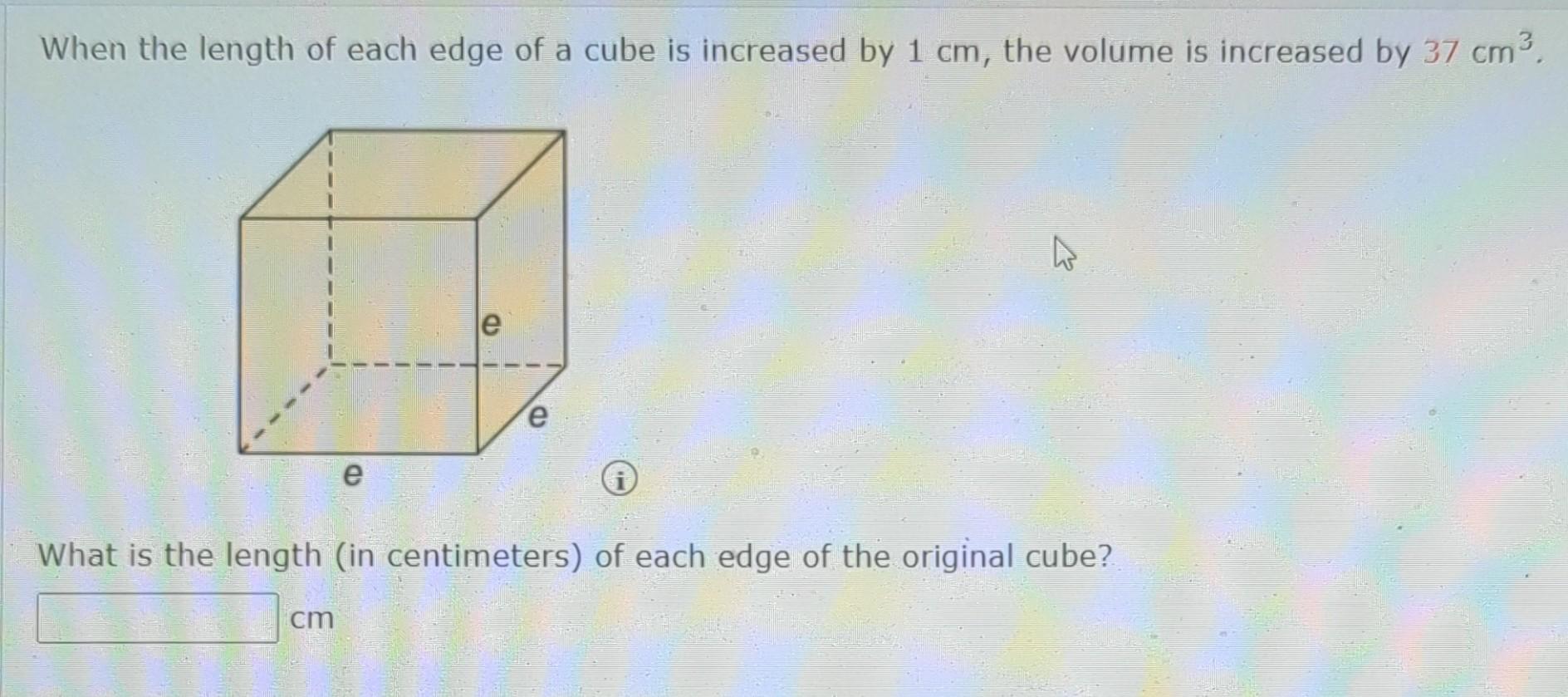 what is the volume of a cube with edge length 13 cm