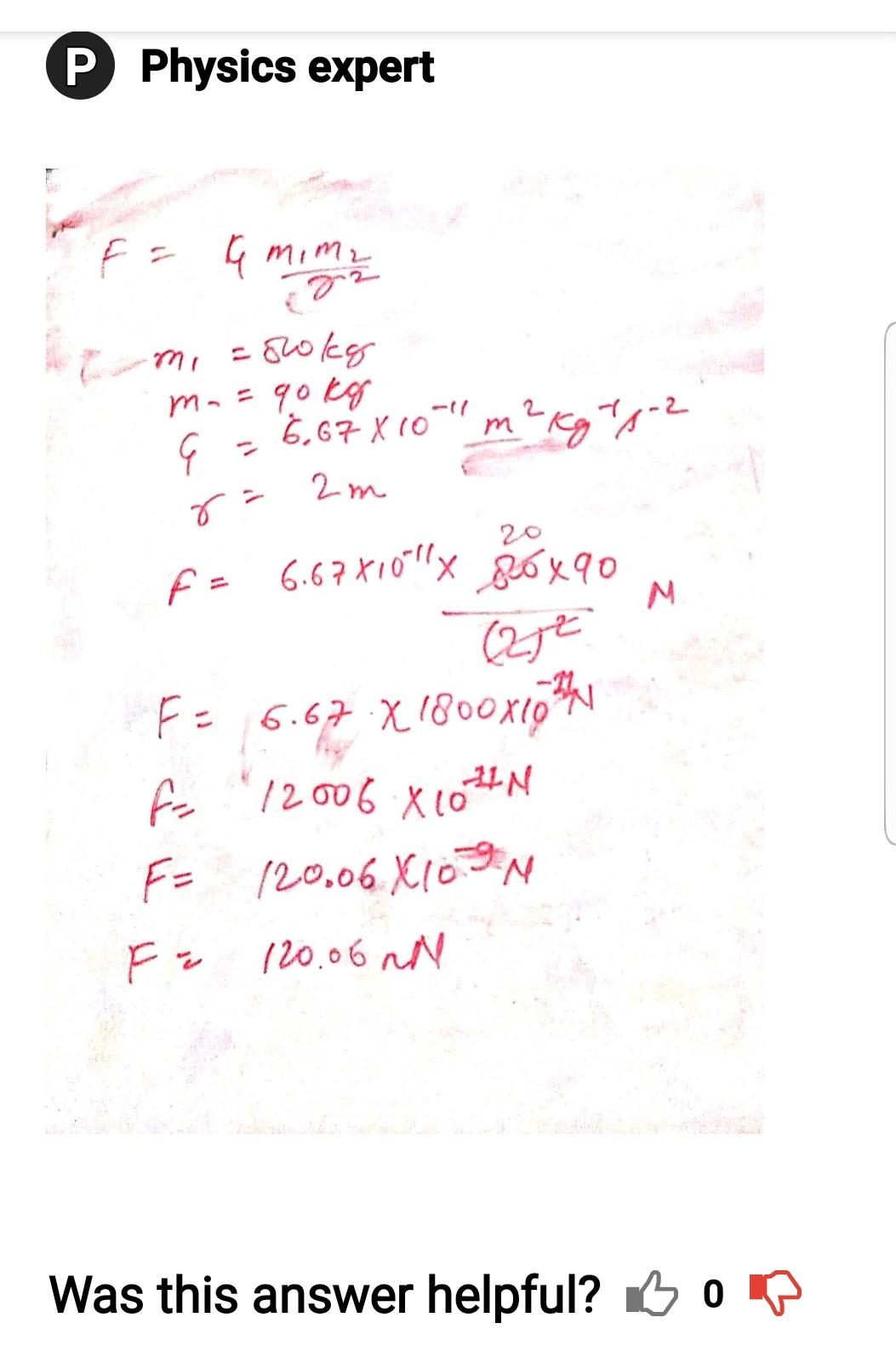 Solved 9. Determine the gravitational force between two | Chegg.com