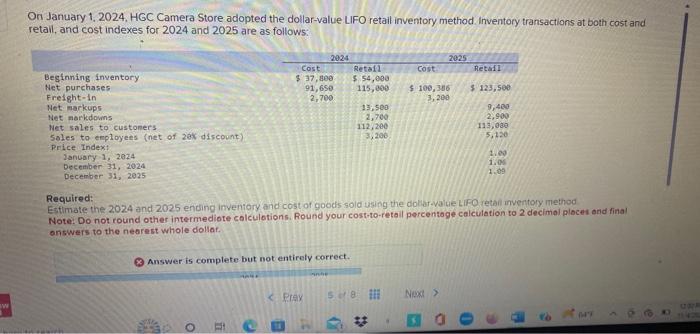 Solved On January 1, 2024, HGC Camera Store adopted the | Chegg.com