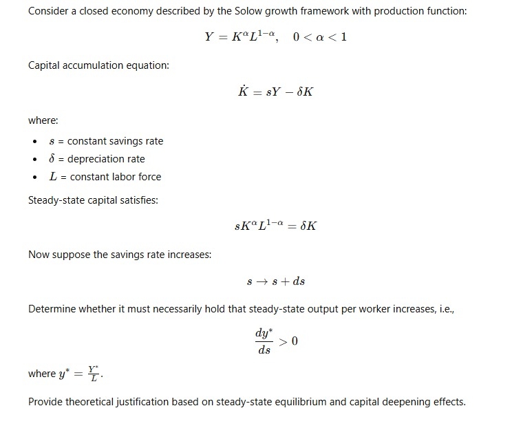 Solved Consider a closed economy described by the Solow | Chegg.com