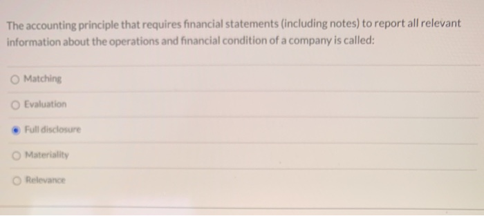 Which Statement About The Operation Of A Corporation Is Correct Solved The accounting principle that requires financial | Chegg.com