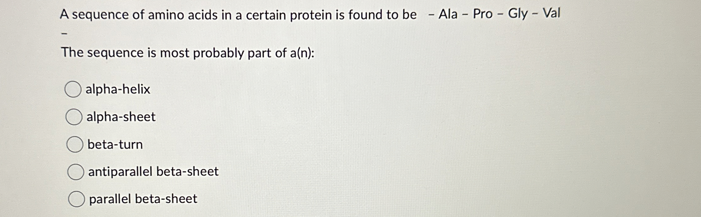 Solved A sequence of amino acids in a certain protein is | Chegg.com