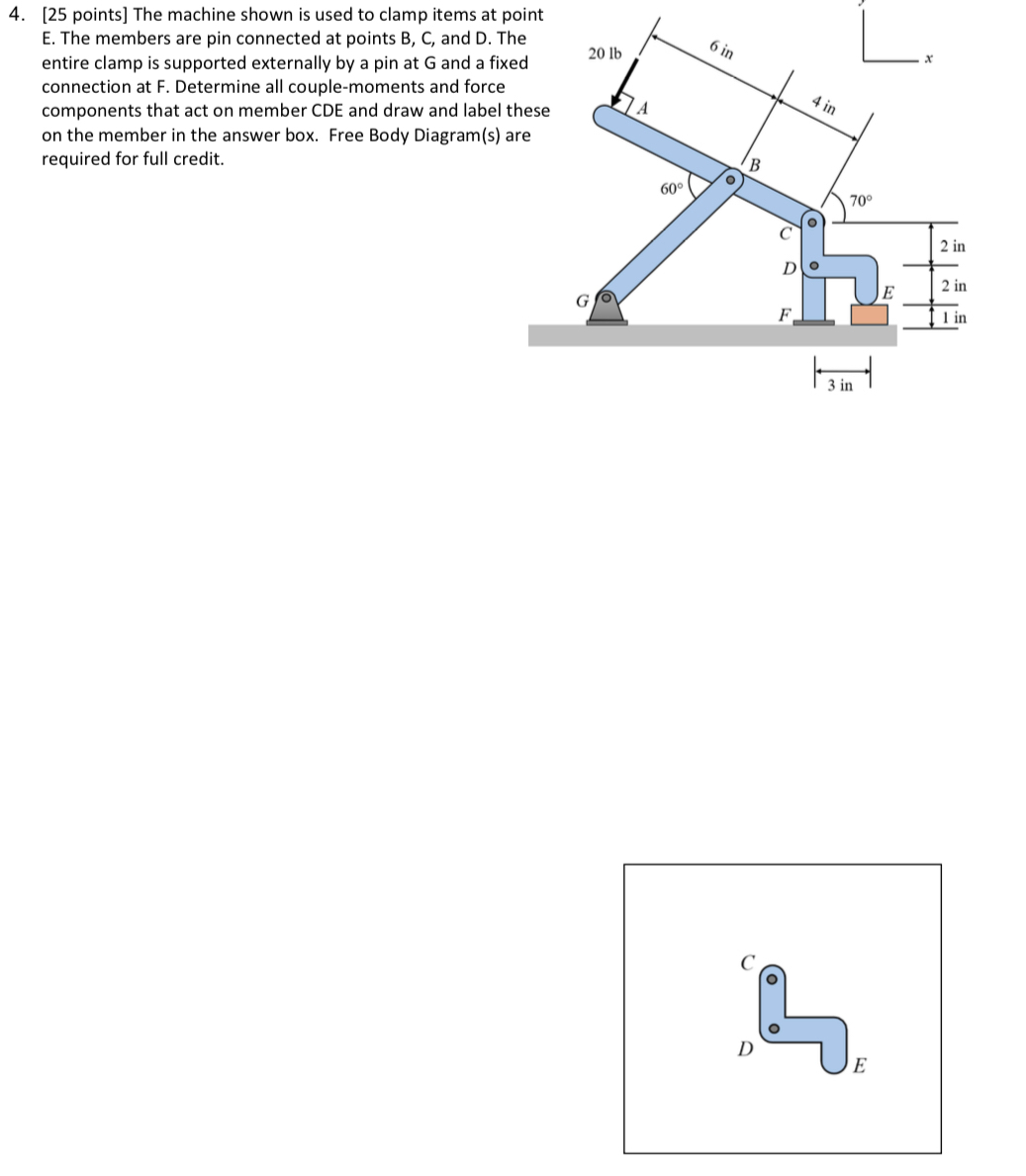 Solved [25 ﻿points] ﻿The machine shown is used to clamp | Chegg.com