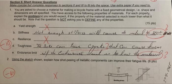 Solved Section II Short Answer Questions Make concise but | Chegg.com
