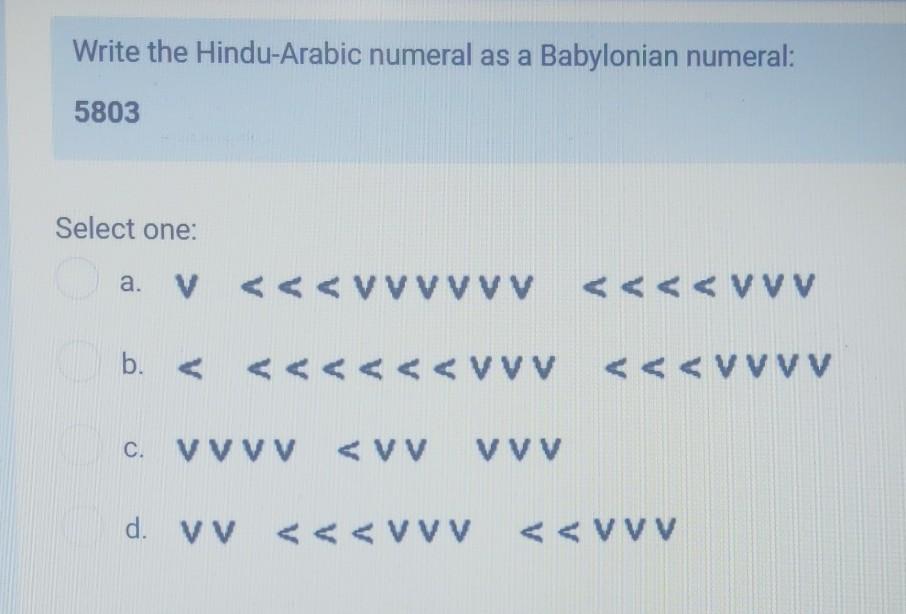 Solved Write The Hindu Arabic Numeral As A Babylonian Chegg