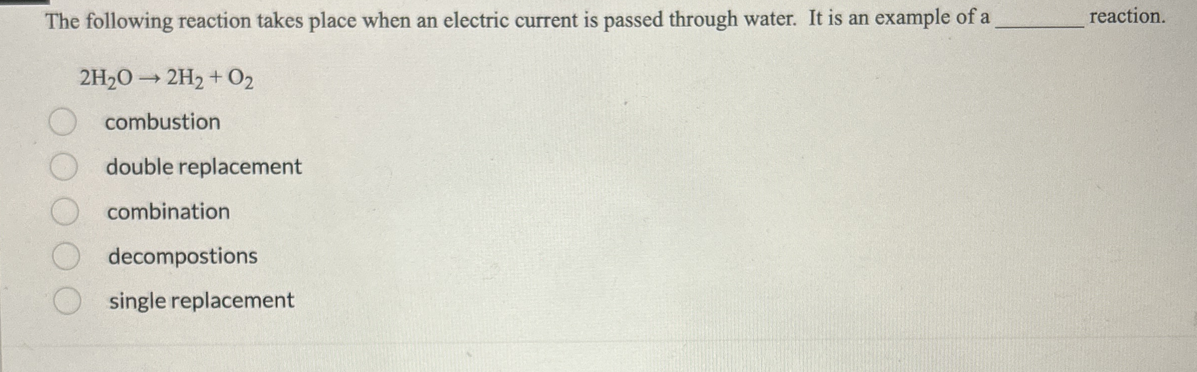 Solved The following reaction takes place when an electric | Chegg.com