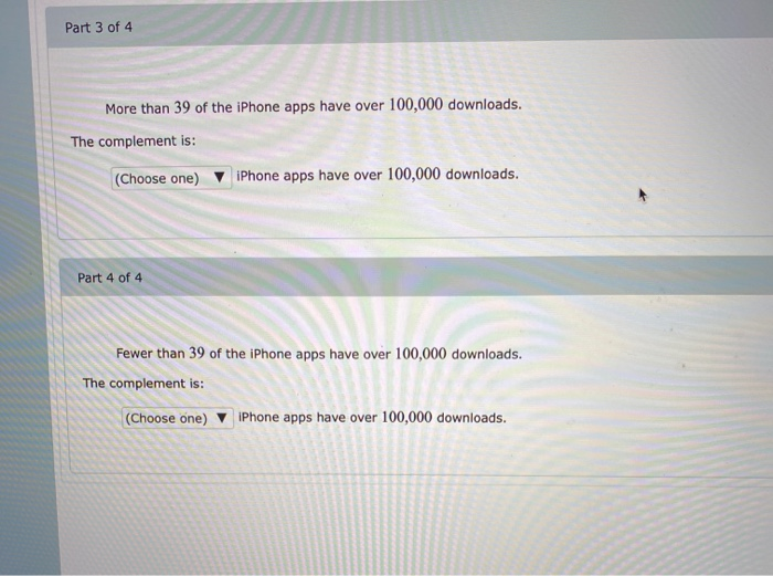 Solved A sample of 456 iPhone apps was selected. Find the | Chegg.com
