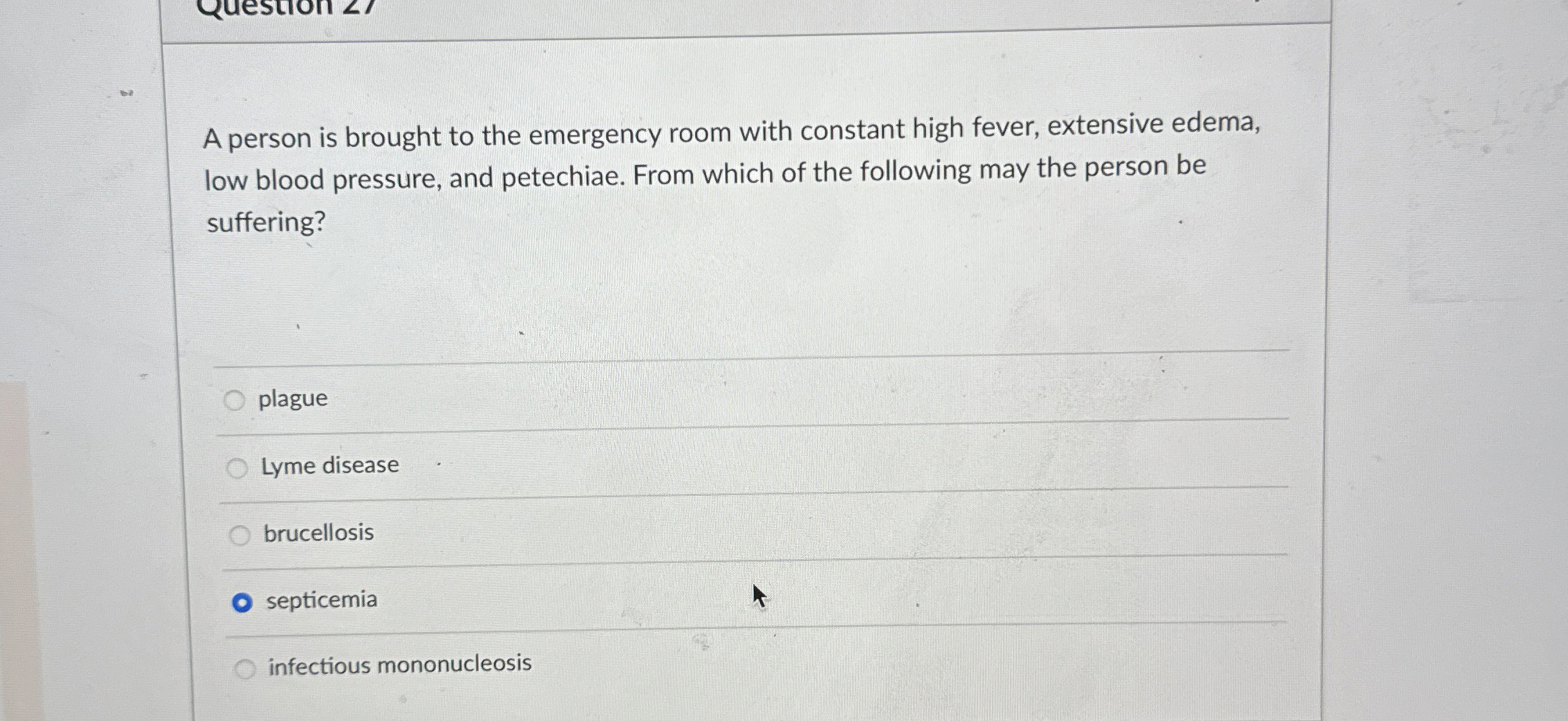 Solved A person is brought to the emergency room with | Chegg.com