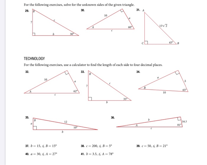 Solved For the following exercises, solve for the unknown | Chegg.com