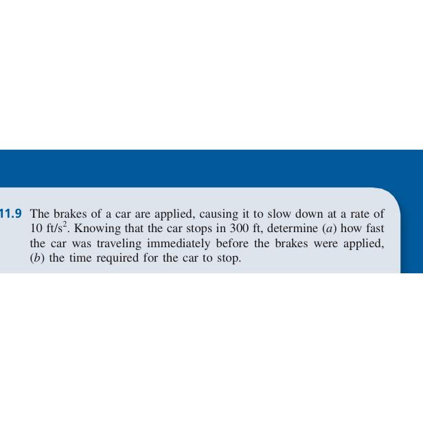 Solved 11.9 ﻿The brakes of a car are applied, causing it to | Chegg.com