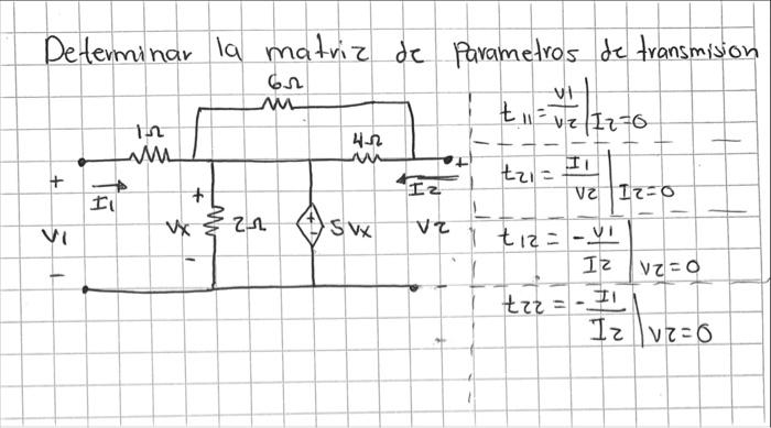 Determinar la matriz de Parametros de transmision