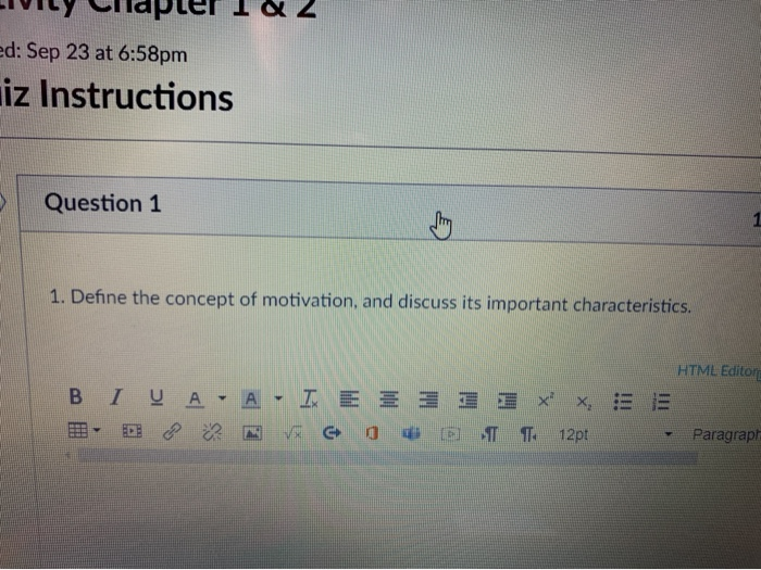 Solved ed: Sep 23 at 6:58pm iz Instructions Question 1 1 1. | Chegg.com