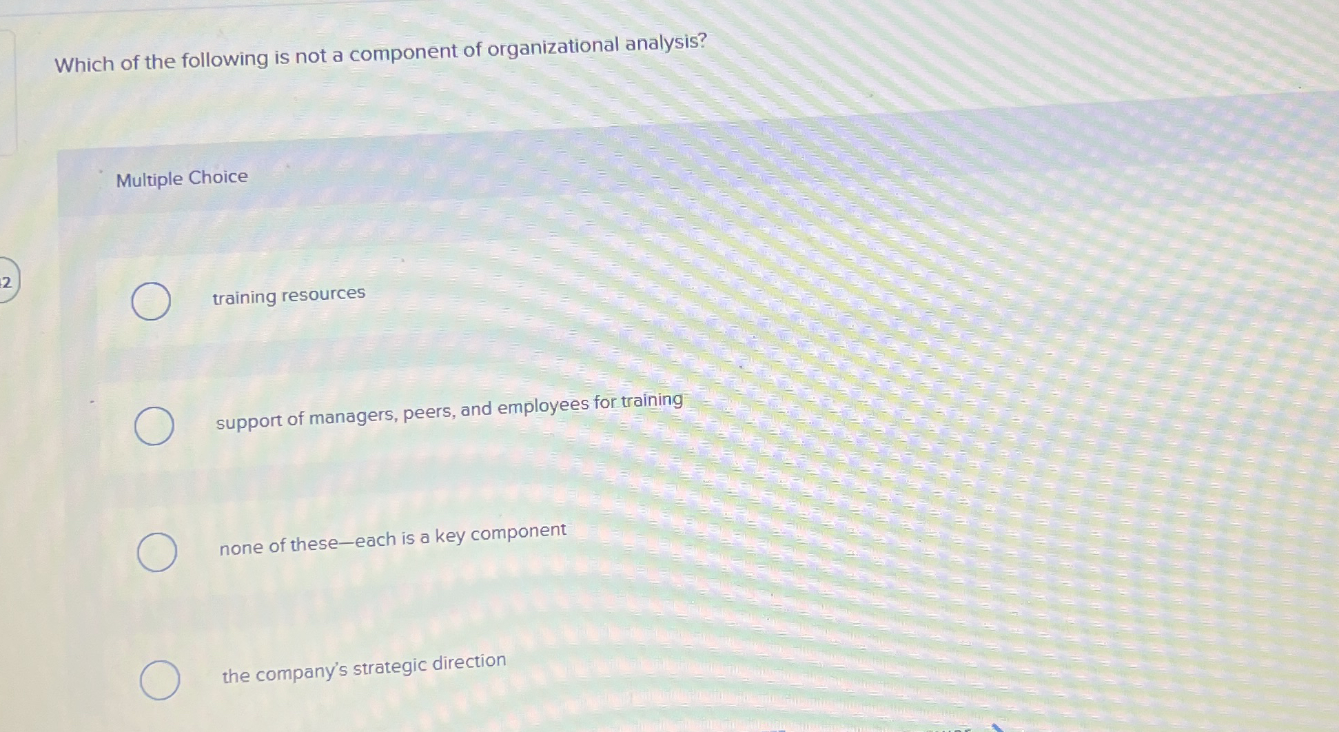 Solved Which of the following is not a component of | Chegg.com
