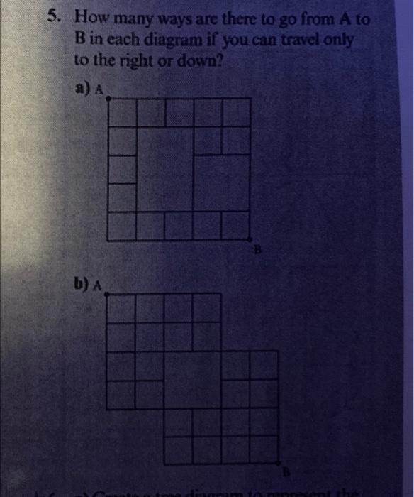 Solved 5. How Many Ways Are There To Go From A To B In Each | Chegg.com