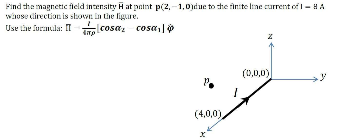 Solved Find The Magnetic Field Intensity  Bar (h) ﻿at Point 