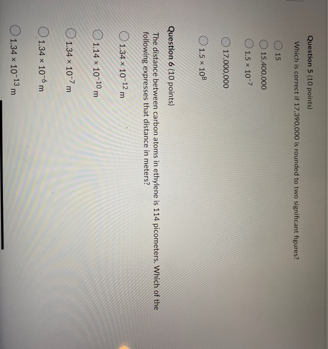 Solved Question 5 (10 points) Which is correct if 17,390,000 | Chegg.com