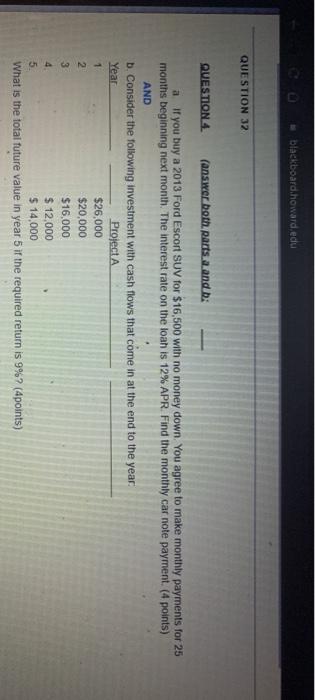 Solved blackboard.howard.edu QUESTION 32 QUESTION 4 answer