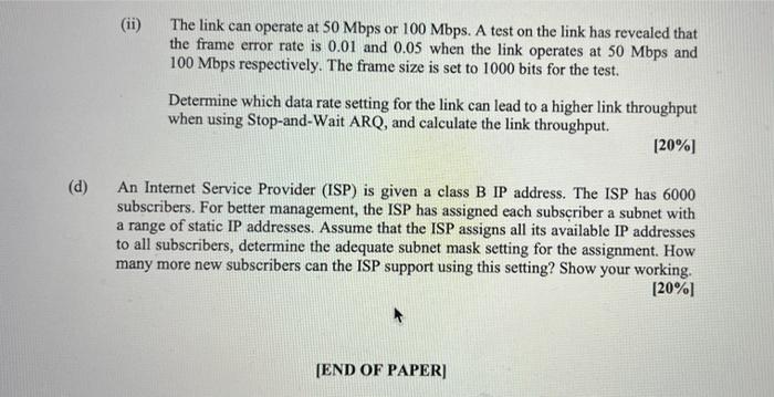 Solved (b) Consider a protocol stack following the OSI | Chegg.com