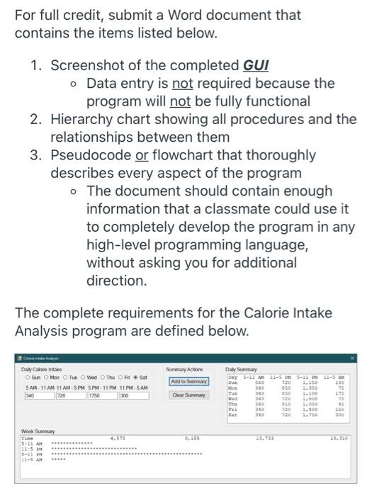 Solved For full credit, submit a Word document that contains | Chegg.com