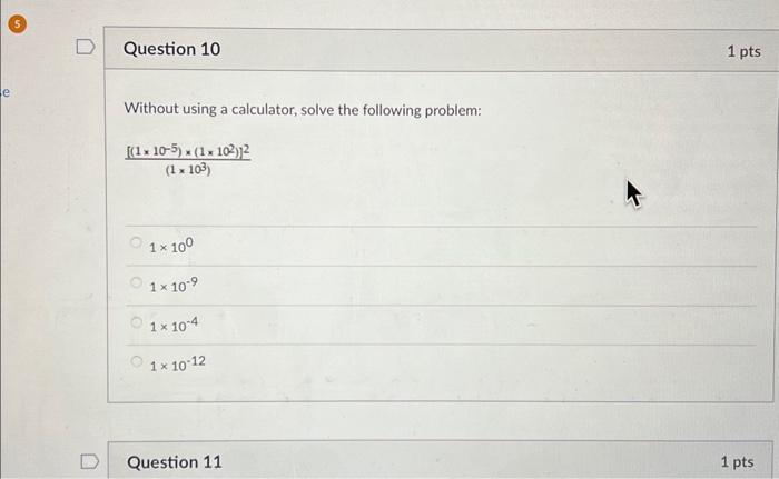 Solved Without using a calculator, solve the following | Chegg.com