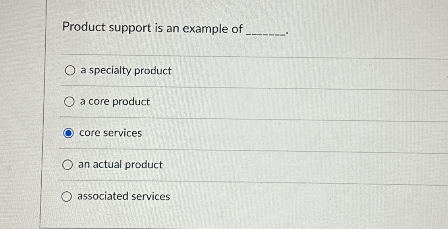 Solved Product support is an example ofa specialty producta | Chegg.com
