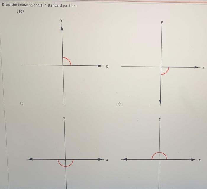 Solved Draw the following angle in standard position. 180° у | Chegg.com