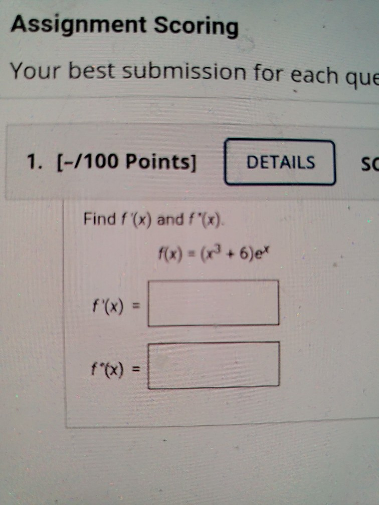 Solved Assignment Scoring Your best submission for each que | Chegg.com