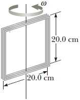 Solved A 90-turn square coil of side 20.0 cm rotates about a