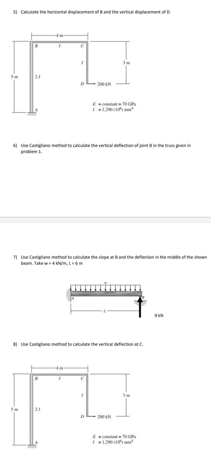 Solved 5) Calculate the horizontal displacement of B and the | Chegg.com