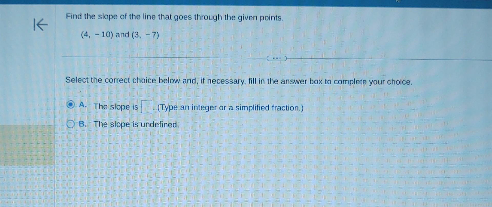 find the slope of the line that goes through the given points