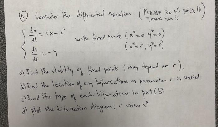 Solved 44 4 Consider the differential equation (PLEASE Do | Chegg.com