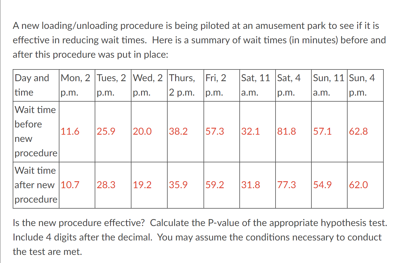 Solved A new loading/unloading procedure is being piloted at | Chegg.com