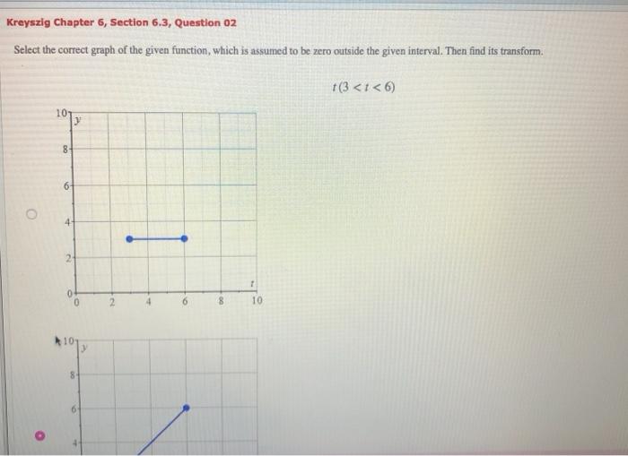 Solved Kreyszig Chapter 6, Section 6.3, Question 02 Select | Chegg.com
