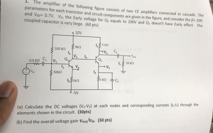 Solved 1. The amplifier of the following figure consists of | Chegg.com