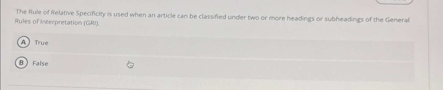 Solved The Rule of Relative Specificity is used when an | Chegg.com