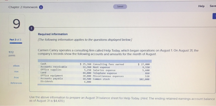 Solved Chapter 2 Homework Help Save Required information The | Chegg.com