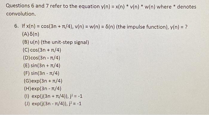 Questions 6 And 7 Refer To The Equation Y N X N Chegg Com