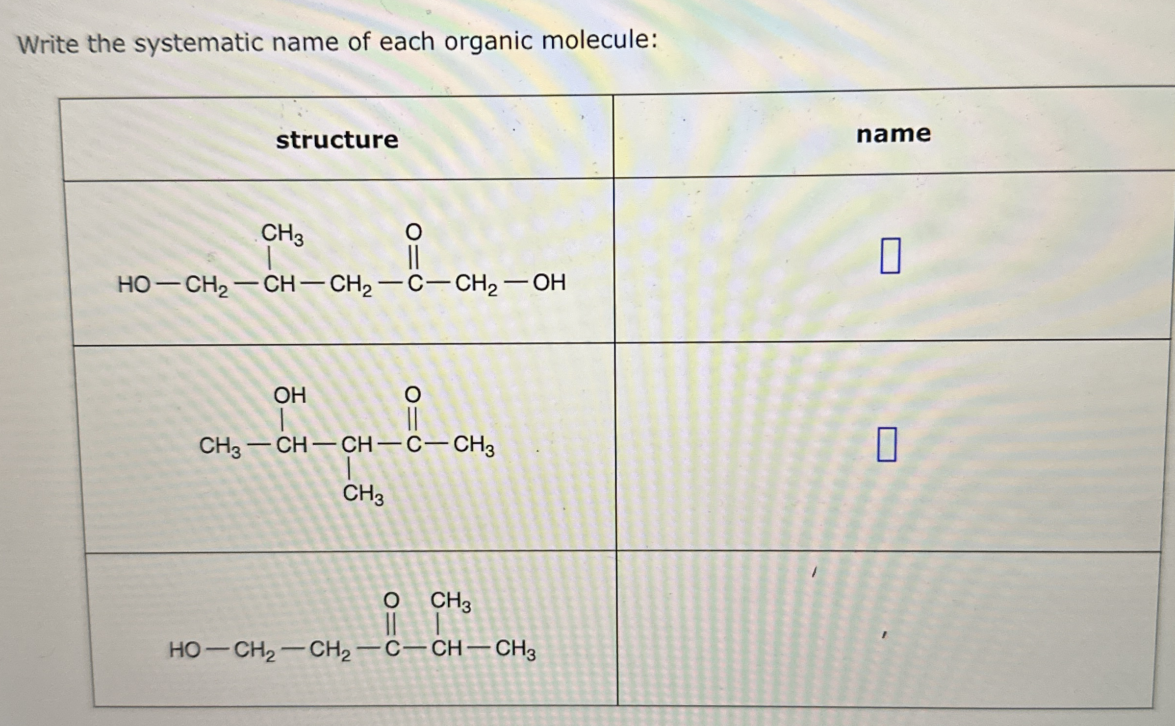 Write the systematic name of each organic | Chegg.com
