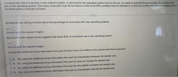 Solved A programmer plans to develop a new software system. | Chegg.com