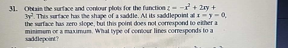 Solved Obtain the surface and contour plots for the function | Chegg.com
