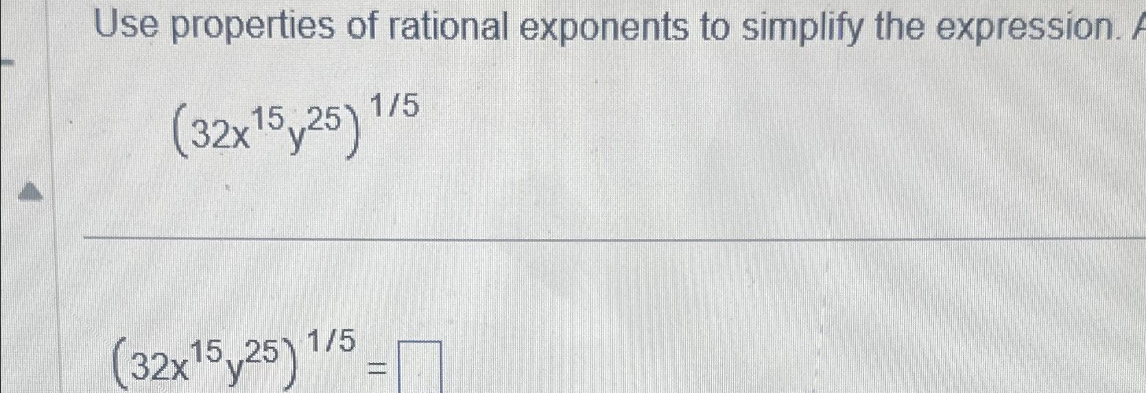 Solved Use properties of rational exponents to simplify the | Chegg.com