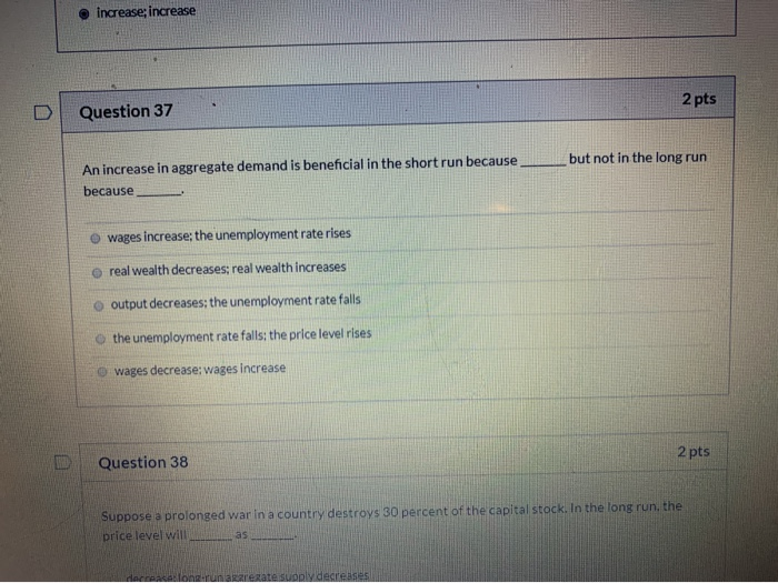 Solved increase; increase 2 pts D Question 37 but not in the | Chegg.com