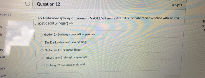 Solved Question 11 0.5 pts Fill in the necessary reagents to | Chegg.com