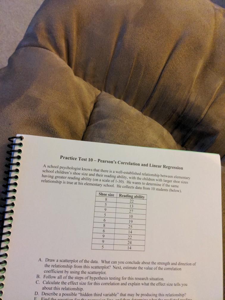Solved Practice Test 10 Pearson S Correlation And Linear Chegg Com