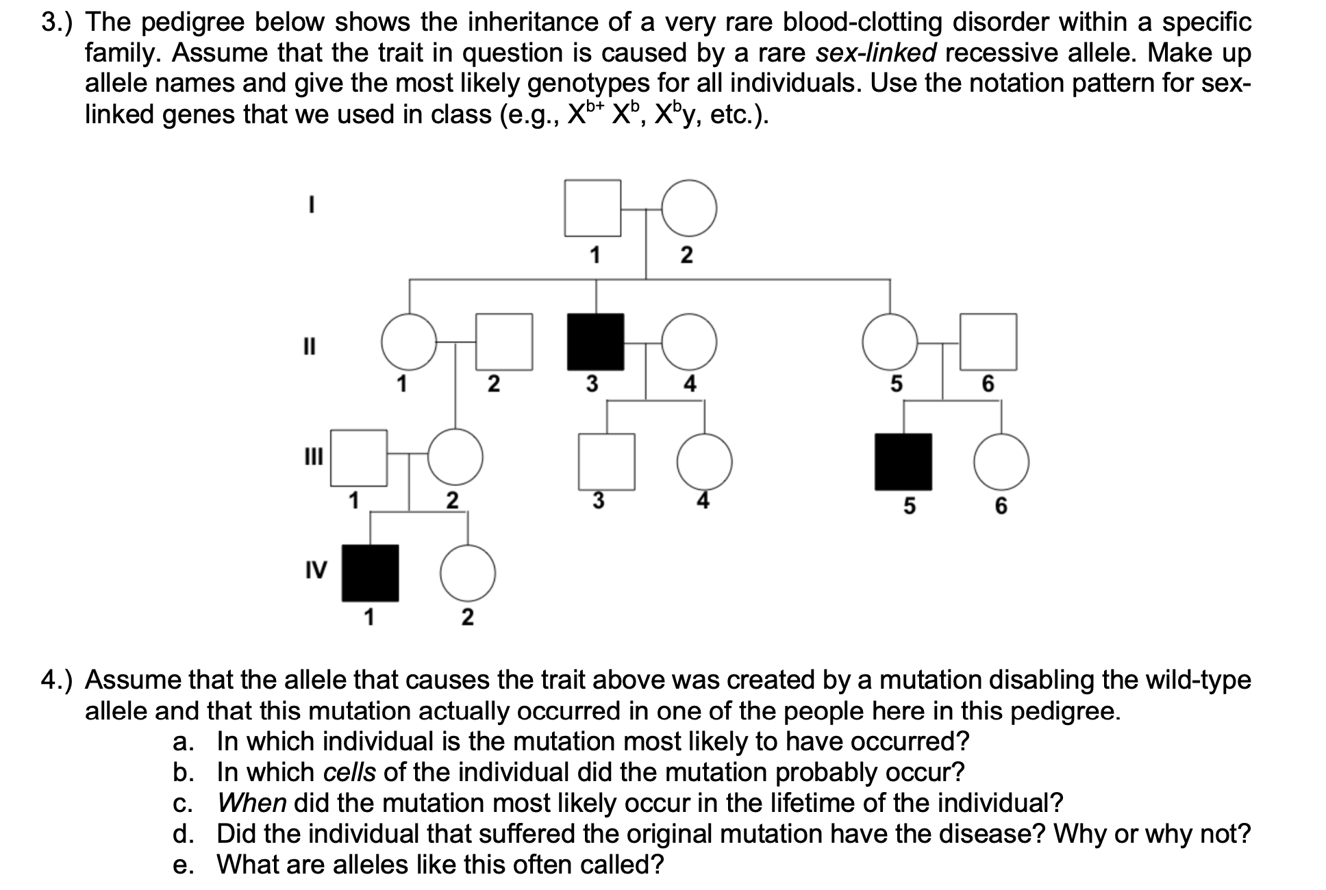 Solved 3.) ﻿The pedigree below shows the inheritance of a | Chegg.com