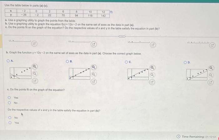 Solved Use the table below in parts (a)-(c). a. Use a | Chegg.com