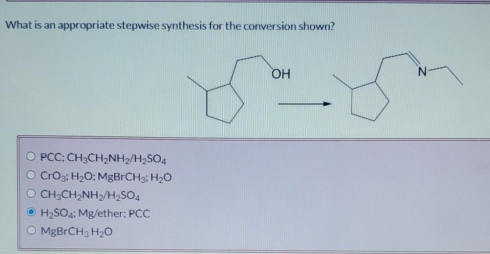 Solved What is an appropriate stepwise synthesis for the | Chegg.com