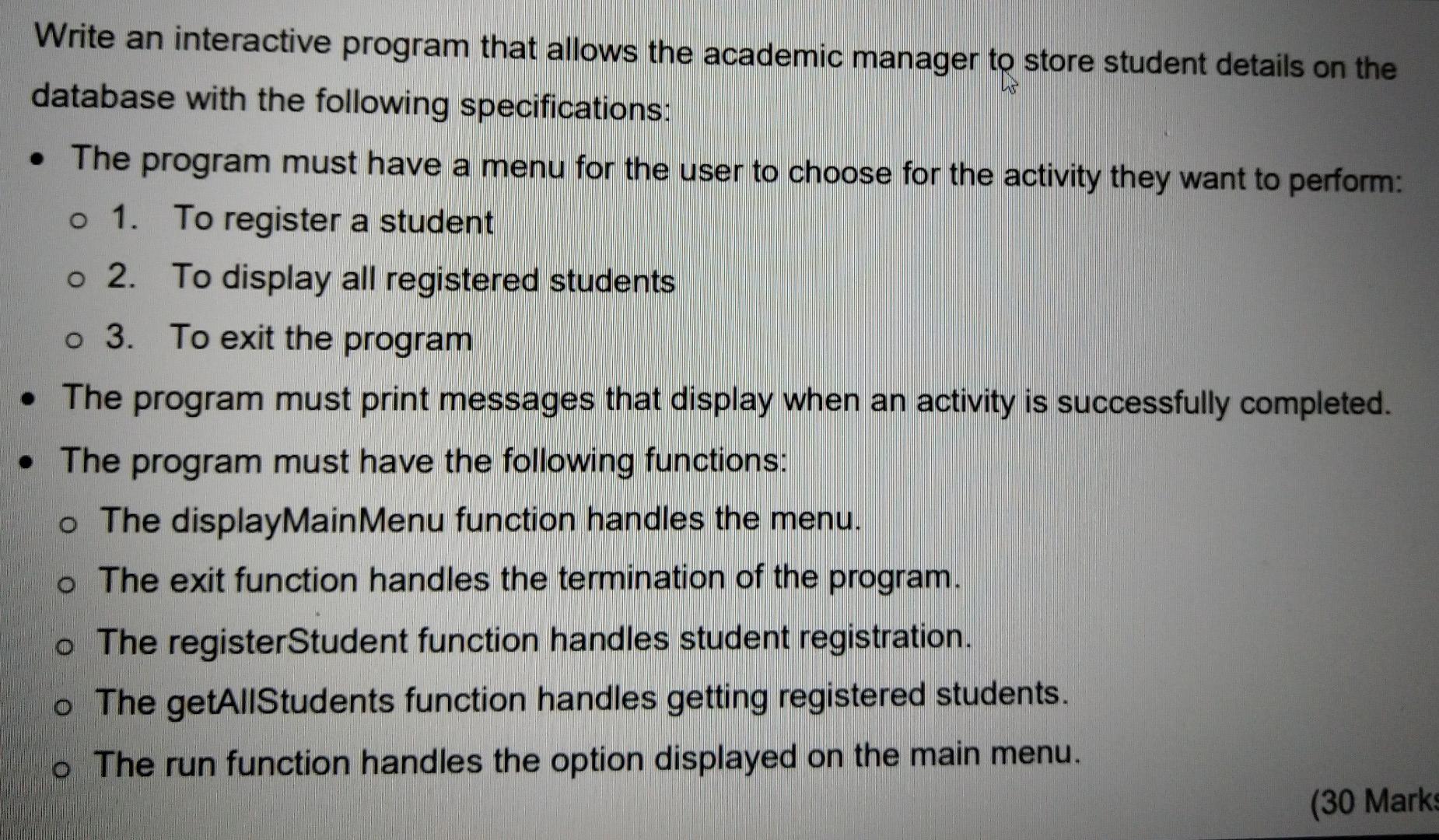 Solved Python Program for School Registration Process | Chegg.com